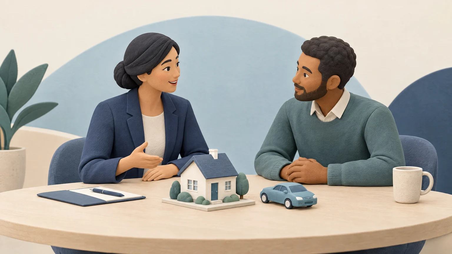 Insurance advisor preparing for a household account review
